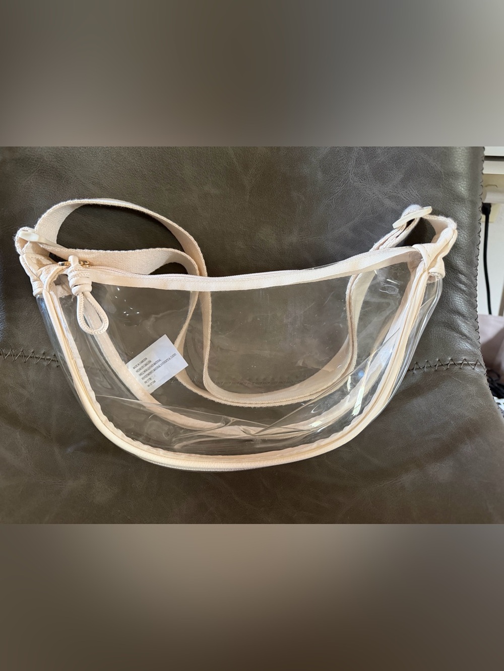 Target Clear Shoulder Bag with Cream Trim - Women Bags